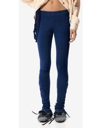 Desigual - Tie Hem Detail Stretch Cotton Knit Pants - Lyst