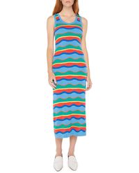 Mother - Stripe Sleeveless Sweater Dress - Lyst