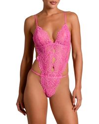 In Bloom - Love Story Strappy Lace Teddy - Lyst
