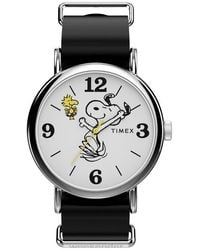 Timex - Peanuts X Timex Weekender Snoopy 40Mm Leather Strap Watch - Lyst