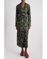 Dries Van Noten - Rolana Giant Couture Rose Print Belted Crepe Trench Coat - Lyst