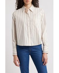 BOSS - Brielle 1 Monday Stripe Crop Button-Up Shirt - Lyst