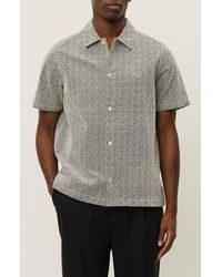 Les Deux - Hector Paisley Short Sleeve Cotton Button-Up Shirt - Lyst
