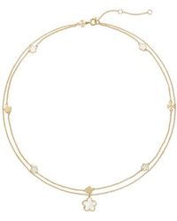 Tory Burch - Flower Station Layered Chain Necklace - Lyst