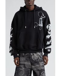 Off-White c/o Virgil Abloh - Scan Arrow Cotton Graphic Hoodie - Lyst