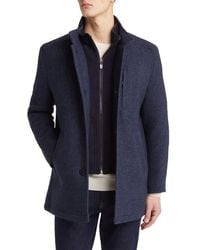 Johnston & Murphy - Upton Bib Insert Wool Blend Car Coat - Lyst