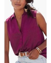 Lascana - Sleeveless Button Down Blouse - Lyst