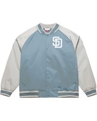 Mitchell & Ness - San Diego Padres Thunderstorm Head Coach Lightweight Satin Full-Snap Jacket - Lyst