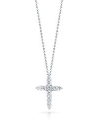 Roberto Coin - Tiny Treasures Diamond Cross Pendant Necklace - Lyst
