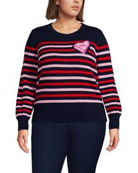 Lands' End - Drifter Embellished Crew Neck Sweater - Lyst