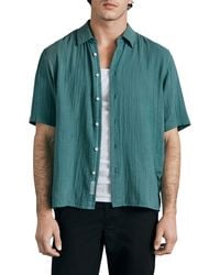 Rag & Bone - Dalton Short Sleeve Button-up Cotton Gauze Shirt - Lyst
