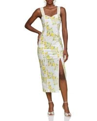 Avec Les Filles - Lemon Print Stretch Cotton Dress - Lyst