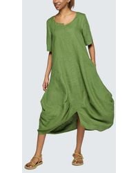Luukaa - Yalina Solid Linen Balloon Dress - Lyst