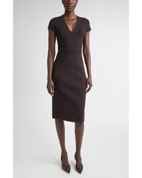 St. John - Flatback Rib Sheath Sweater Dress - Lyst