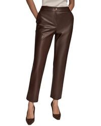 Donna Karan - Faux Leather Ankle Slim Fit Pants - Lyst
