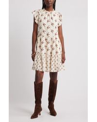 Treasure & Bond - Tiered High Neck Shift Minidress - Lyst