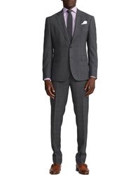 Ralph Lauren Purple Label - Kent Hand Tailored Grey Windowpane Check Wool Suit - Lyst