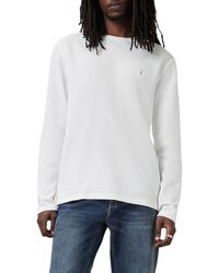 AllSaints - Ellis Waffle Knit Long Sleeve Crewneck T-Shirt - Lyst