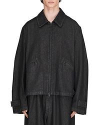 Y-3 - Zip Front Denim Jacket - Lyst