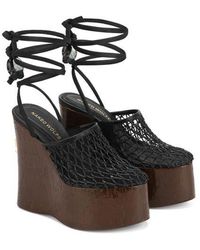 Naked Wolfe - Platform Wedge Ankle Wrap Sandal - Lyst