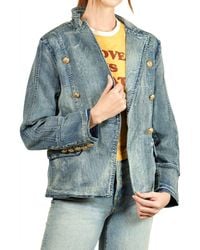 NIKKI LUND - Double Breasted Denim Blazer - Lyst