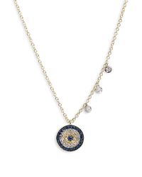 Meira T - Diamond & Sapphire Evil Eye Pendant Necklace - Lyst