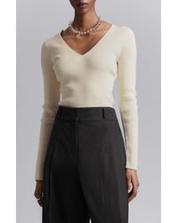 & Other Stories - & V-neck Rib Wool Blend Sweater - Lyst