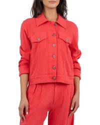Kut From The Kloth - Julia Linen Blend Trucker Jacket - Lyst