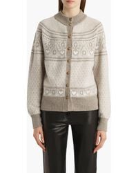 KHAITE - Marc Fair Isle Cashmere Cardigan - Lyst