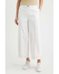 Hue - Fine Lines Crop Wide Leg Pull-On Pants - Lyst