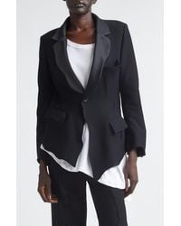 Undercover - Wavy Sateen Trim Wool Stretch Twill Jacket - Lyst
