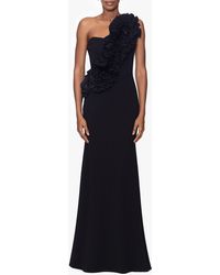 Betsy & Adam - Rosette One-shoulder Trumpet Gown - Lyst