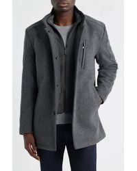 Johnston & Murphy - Upton Wool Blend Car Coat With Removable Bib - Lyst