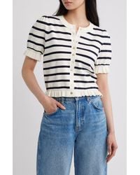 Rails - Lora Stripe Short Sleeve Cardigan - Lyst