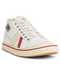 Bottega Veneta - Leather-Trimmed Canvas High-Top Sneakers - Lyst