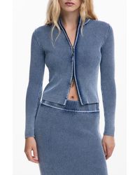 Desigual - Thick Gauge Front Zip Jacket - Lyst