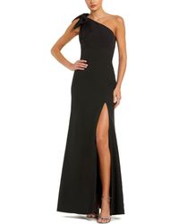 Mac Duggal - Crepe One Shoulder Fitted Gown With Bow - Lyst