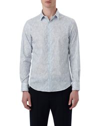 Bugatchi - Julian Shaped Fit Floral Stretch Cotton Button-up Shirt - Lyst