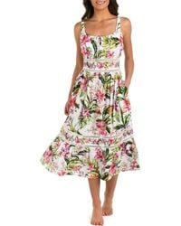 La Blanca - Polynesian Tie Neck Midi Cover-Up Dress - Lyst
