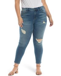 Slink Jeans - Ripped High Waist Ankle Skinny Jeans - Lyst