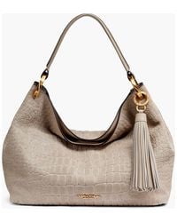 Donna Karan - Glenwood Croc-Effect Suede Shoulder Bag - Lyst