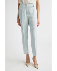 Eleventy - Slim Fit Linen Trousers - Lyst
