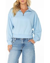 Roxy - Half Moon Cotton Blend Quarter Zip Pullover - Lyst