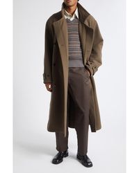 Lemaire - Double Face Wool Wrap Coat - Lyst