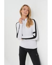 Anatomie - Stacey Sport Striped Zip-Up Top - Lyst