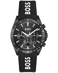BOSS - Strike Quartz Fashion Chrono Ionic Plated Steel Watch - Lyst