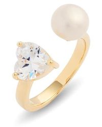 Nordstrom - Demi Fine Heart & Freshwater Pearl Open Ring - Lyst