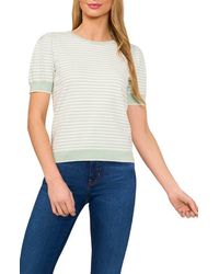 Cece - Stripe Short Sleeve Sweater - Lyst