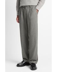 Vince - Double Pleated Heathered Wool Blend Flannel Suit Pants - Lyst