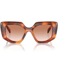 Prada - 50mm Rectangular Sunglasses - Lyst